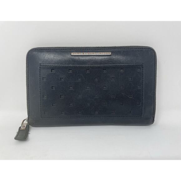 Marc By Marc‎ Jacobs Around Continental Wallet Clutch Bag Pouch Leather Black - Picture 1 of 7